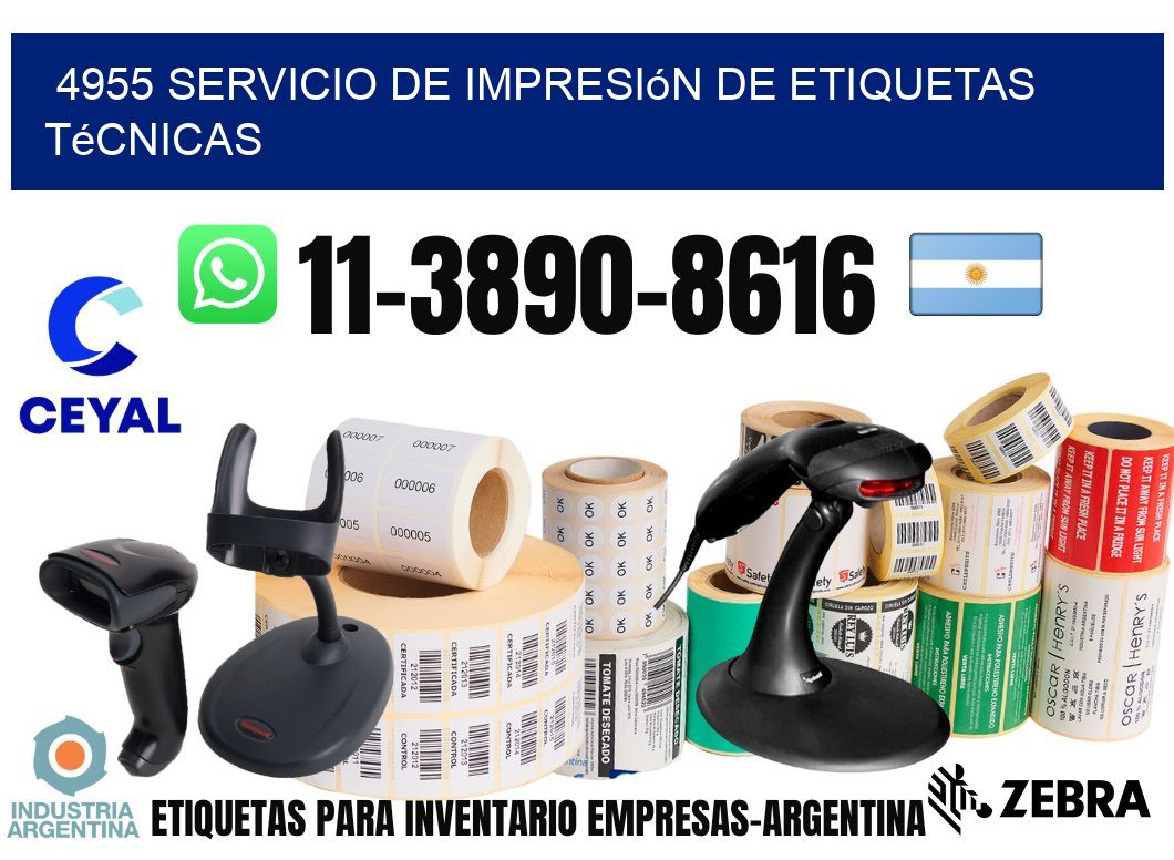 4955 Servicio de impresión de etiquetas técnicas