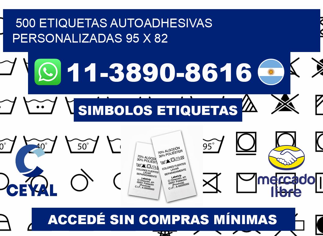 500 Etiquetas autoadhesivas personalizadas 95 x 82