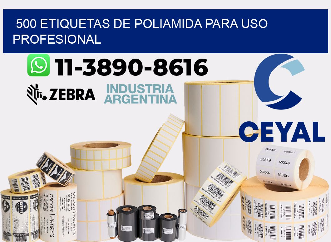 500 Etiquetas de poliamida para uso profesional