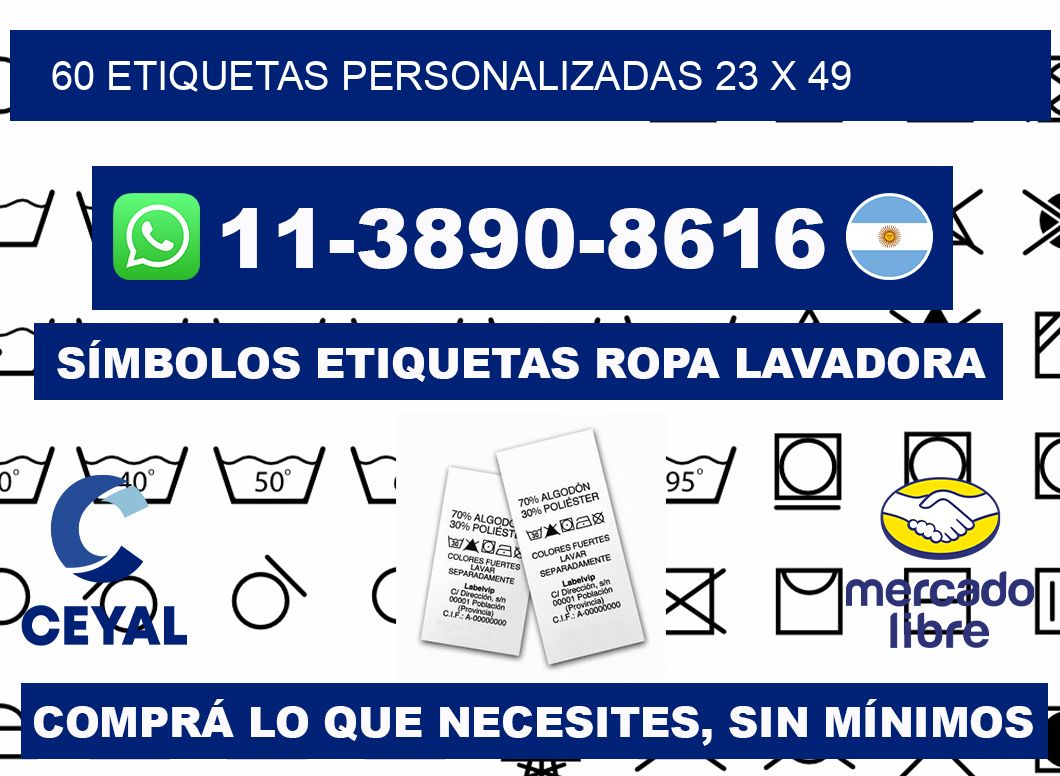 60 ETIQUETAS PERSONALIZADAS 23 x 49