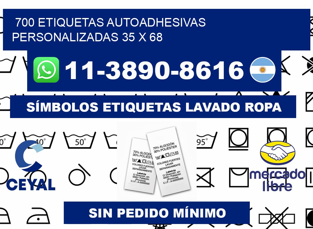 700 Etiquetas autoadhesivas personalizadas 35 x 68