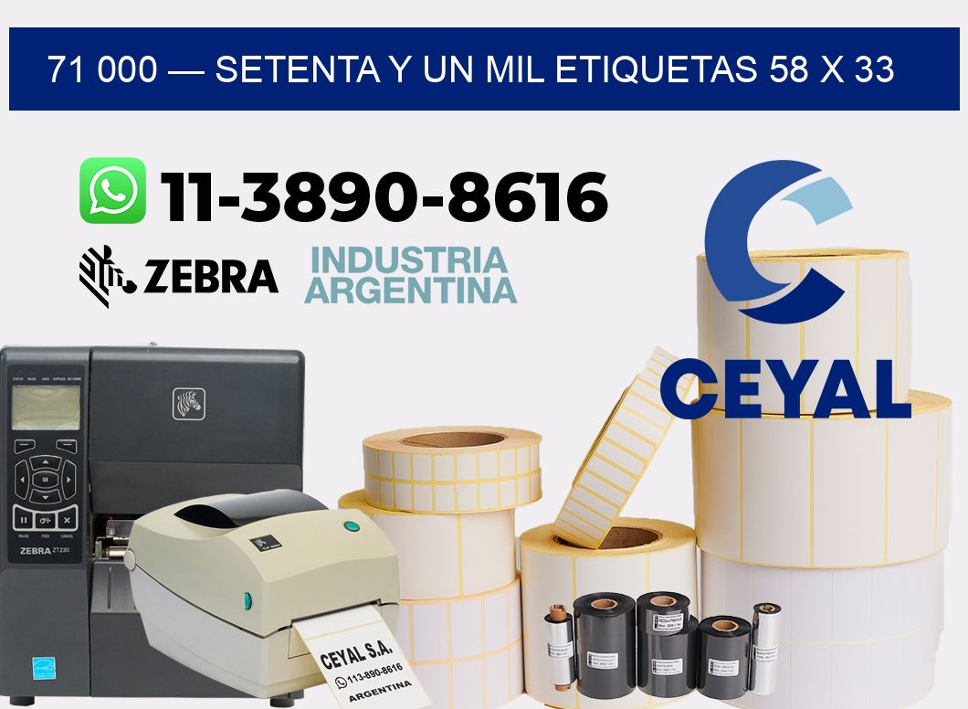 71 000 — setenta y un mil etiquetas 58 x 33