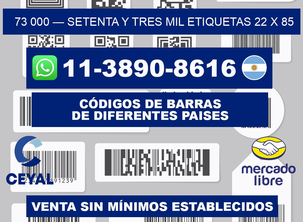 73 000 — setenta y tres mil etiquetas 22 x 85