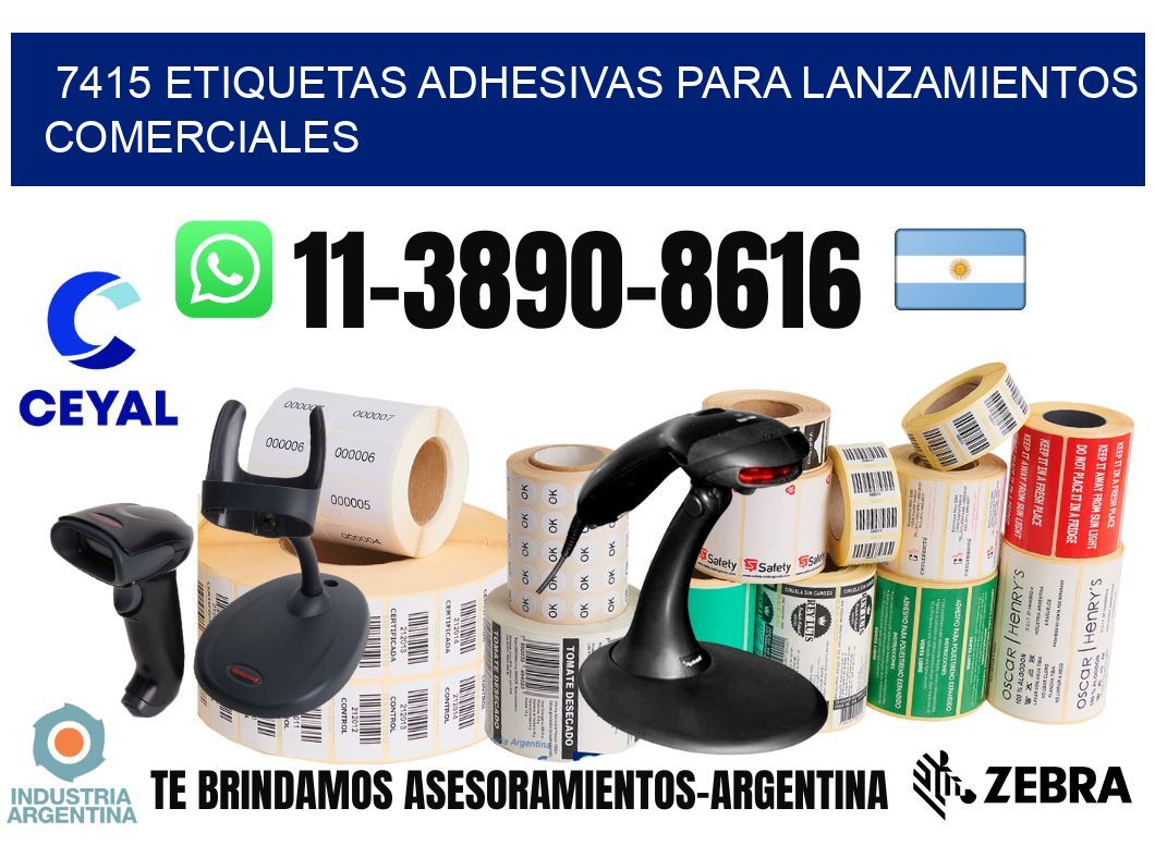 7415 Etiquetas adhesivas para lanzamientos comerciales