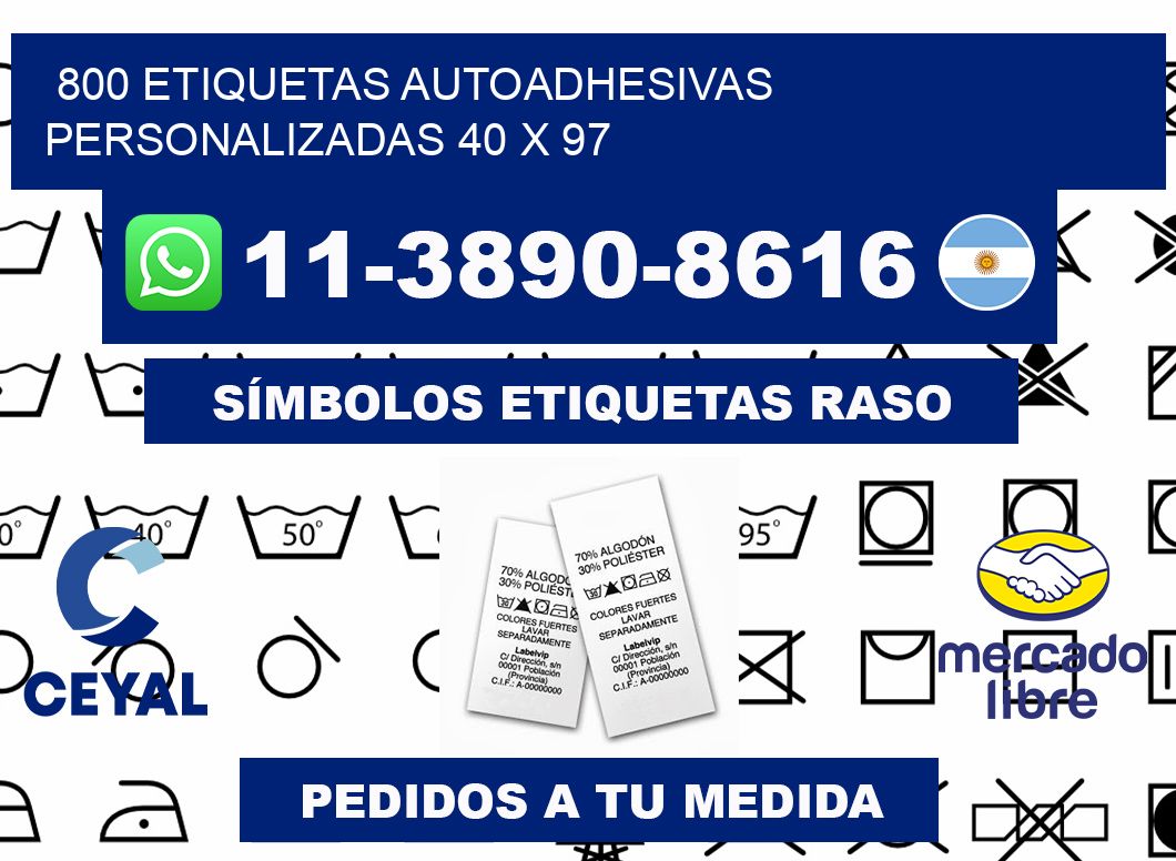 800 Etiquetas autoadhesivas personalizadas 40 x 97