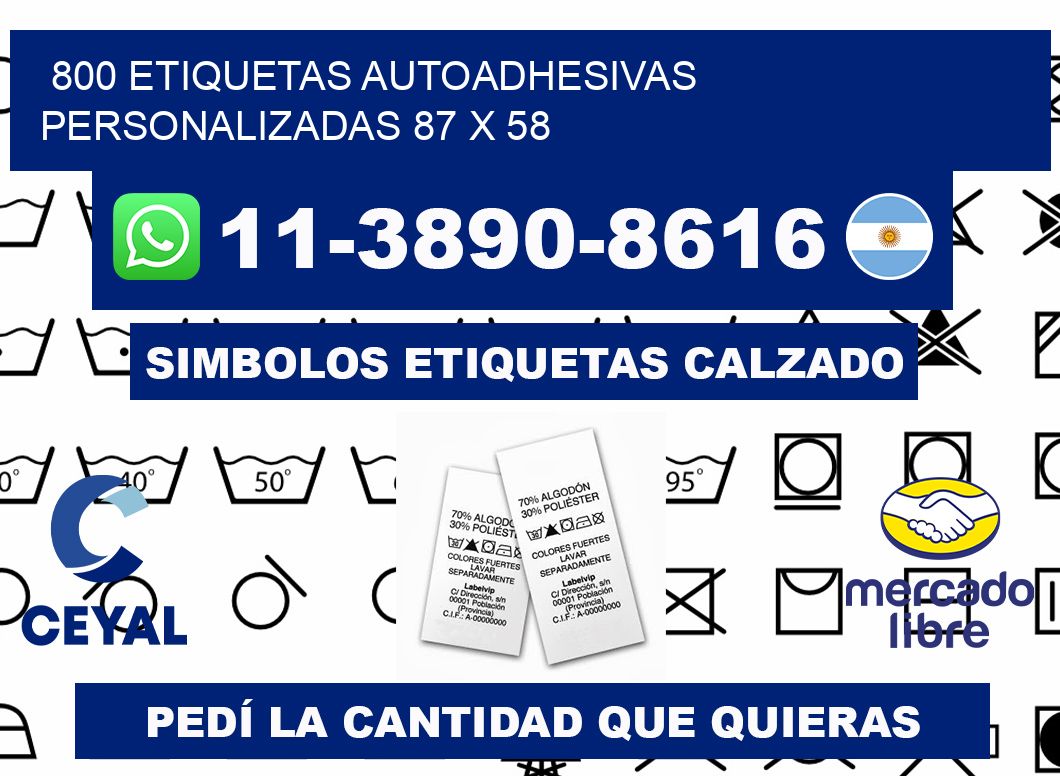 800 Etiquetas autoadhesivas personalizadas 87 x 58
