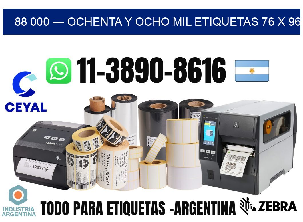 88 000 — ochenta y ocho mil etiquetas 76 x 96