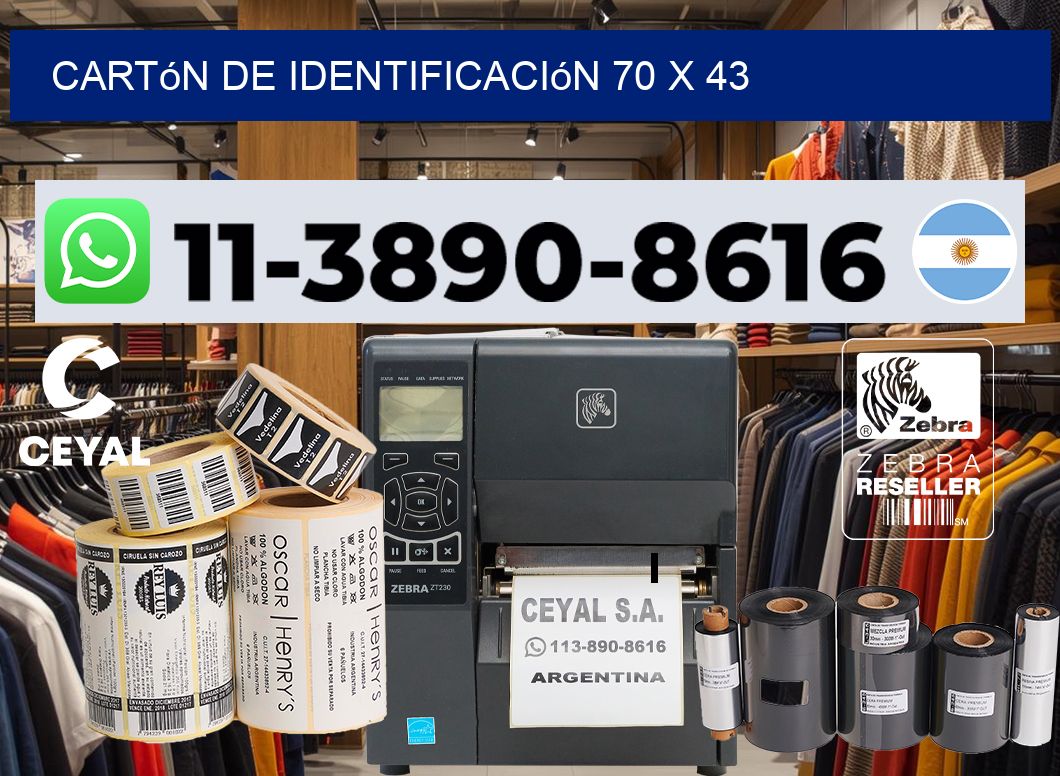 Cartón de identificación 70 x 43