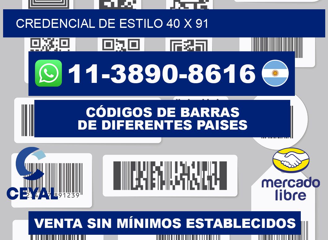 Credencial de estilo 40 x 91