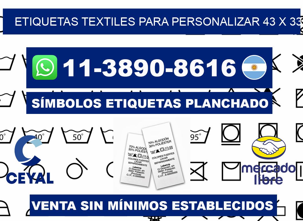 ETIQUETAS TEXTILES PARA PERSONALIZAR 43 x 33