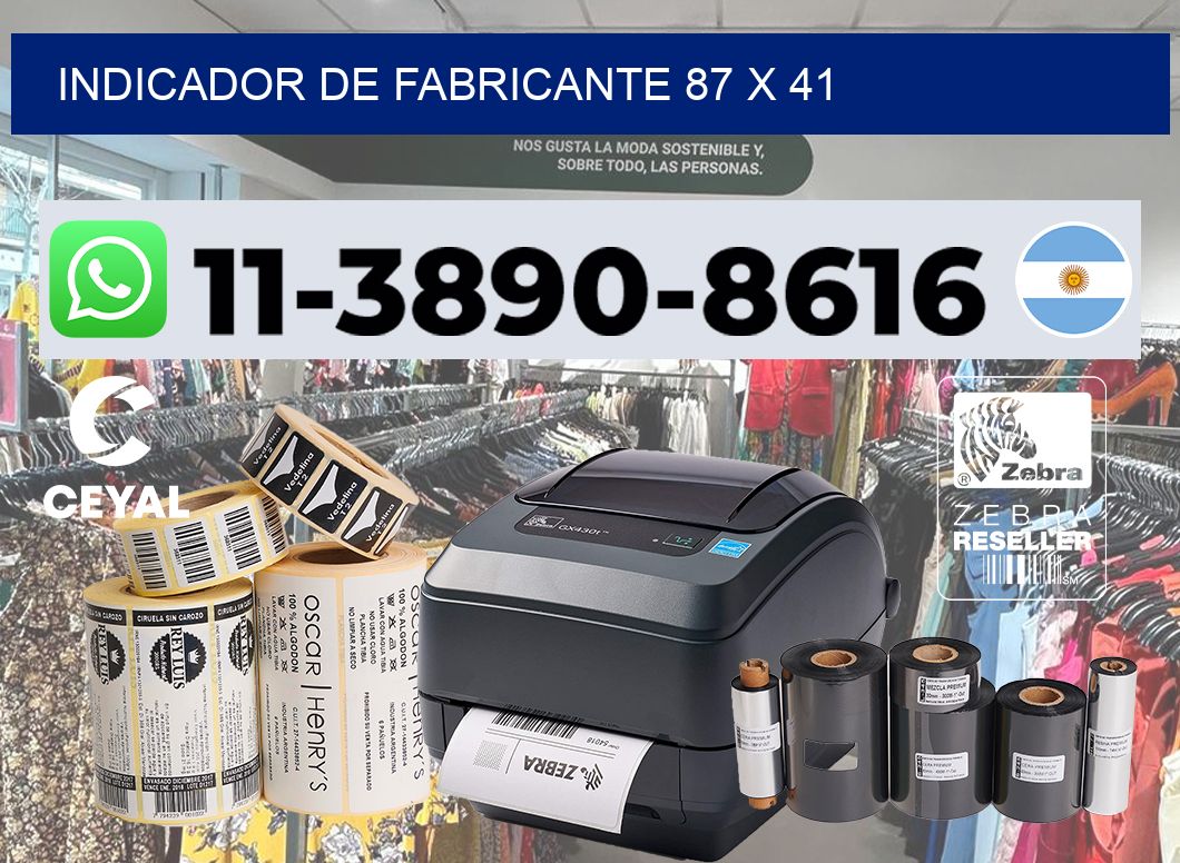 Indicador de fabricante 87 x 41