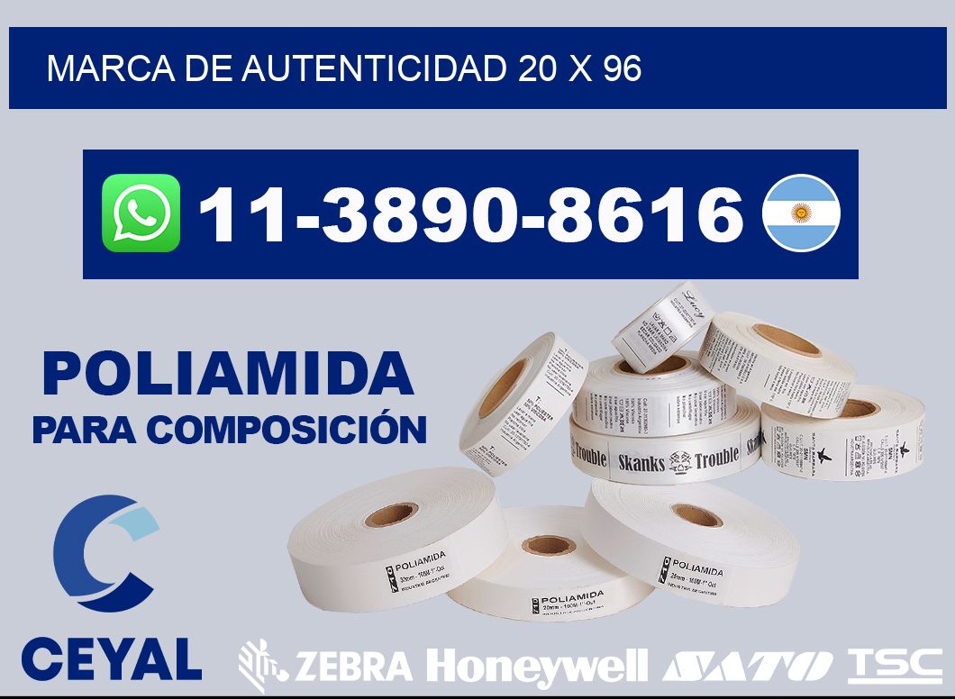Marca de autenticidad 20 x 96