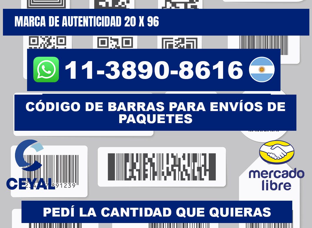 Marca de autenticidad 20 x 96