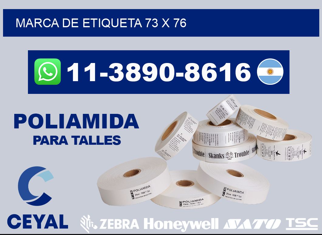 Marca de etiqueta 73 x 76