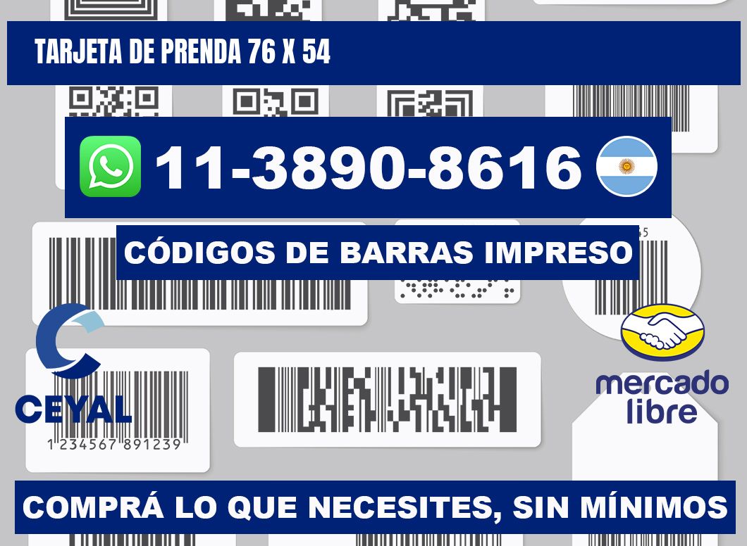 Tarjeta de prenda 76 x 54