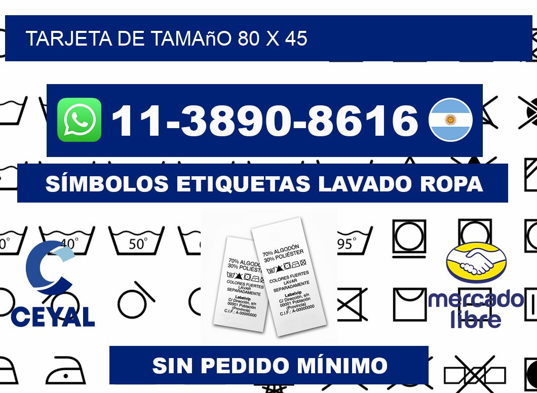 Tarjeta de tamaño 80 x 45