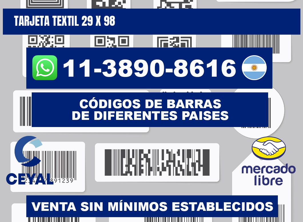 Tarjeta textil 29 x 98