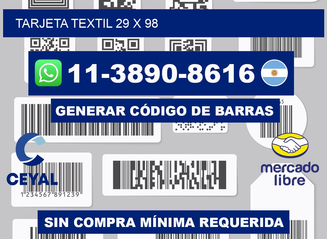 Tarjeta textil 29 x 98
