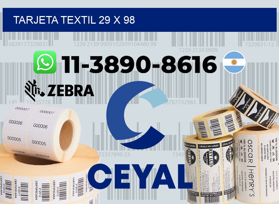 Tarjeta textil 29 x 98