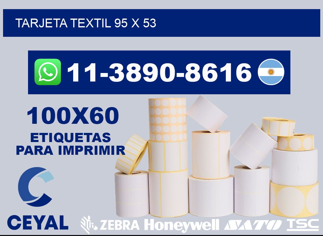 Tarjeta textil 95 x 53