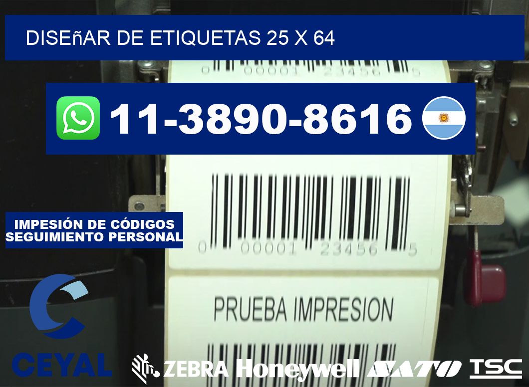 diseñar de etiquetas 25 x 64
