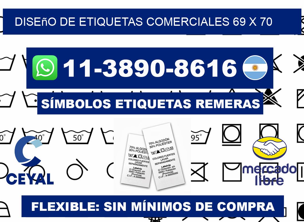 diseño de etiquetas comerciales 69 x 70