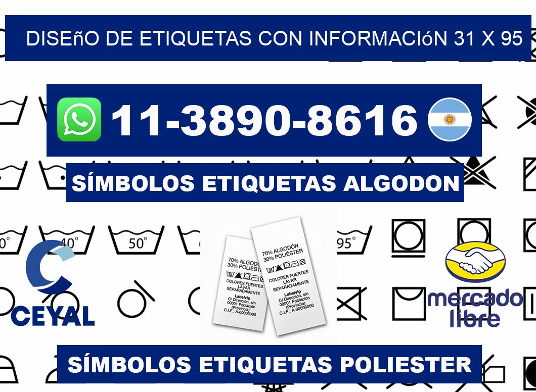 diseño de etiquetas con información 31 x 95