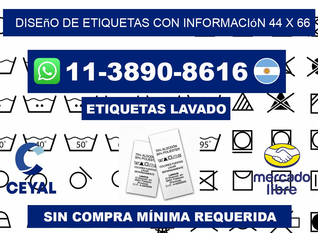 diseño de etiquetas con información 44 x 66