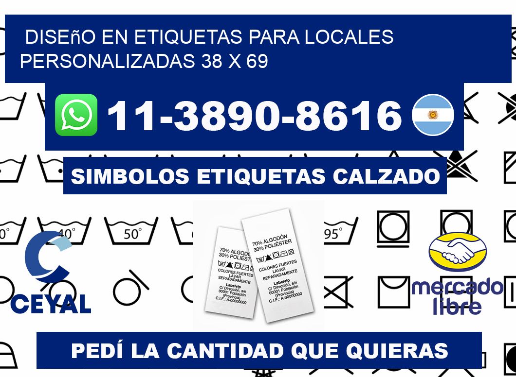 diseño en etiquetas para locales personalizadas 38 x 69