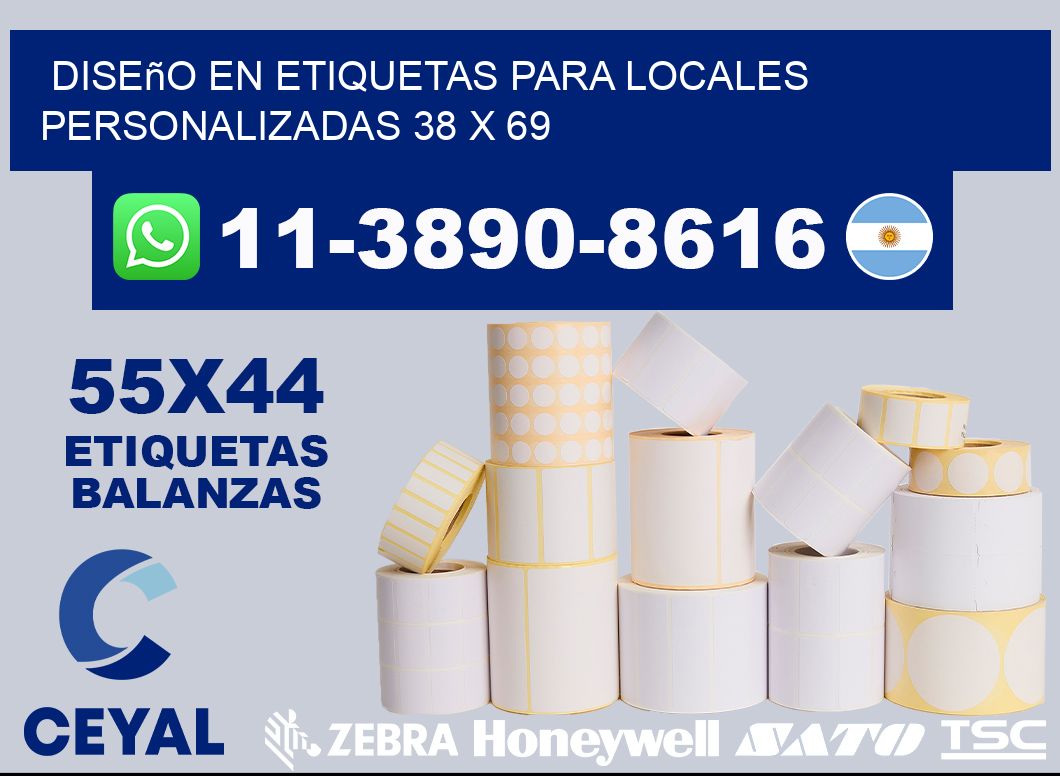 diseño en etiquetas para locales personalizadas 38 x 69