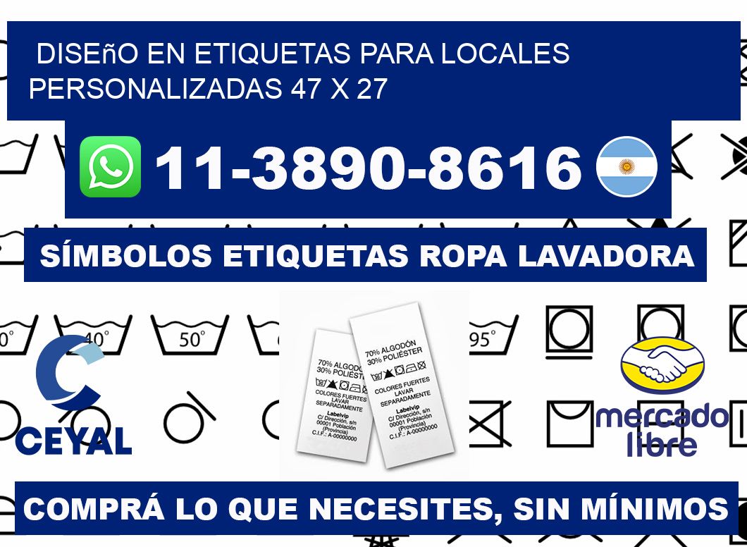 diseño en etiquetas para locales personalizadas 47 x 27