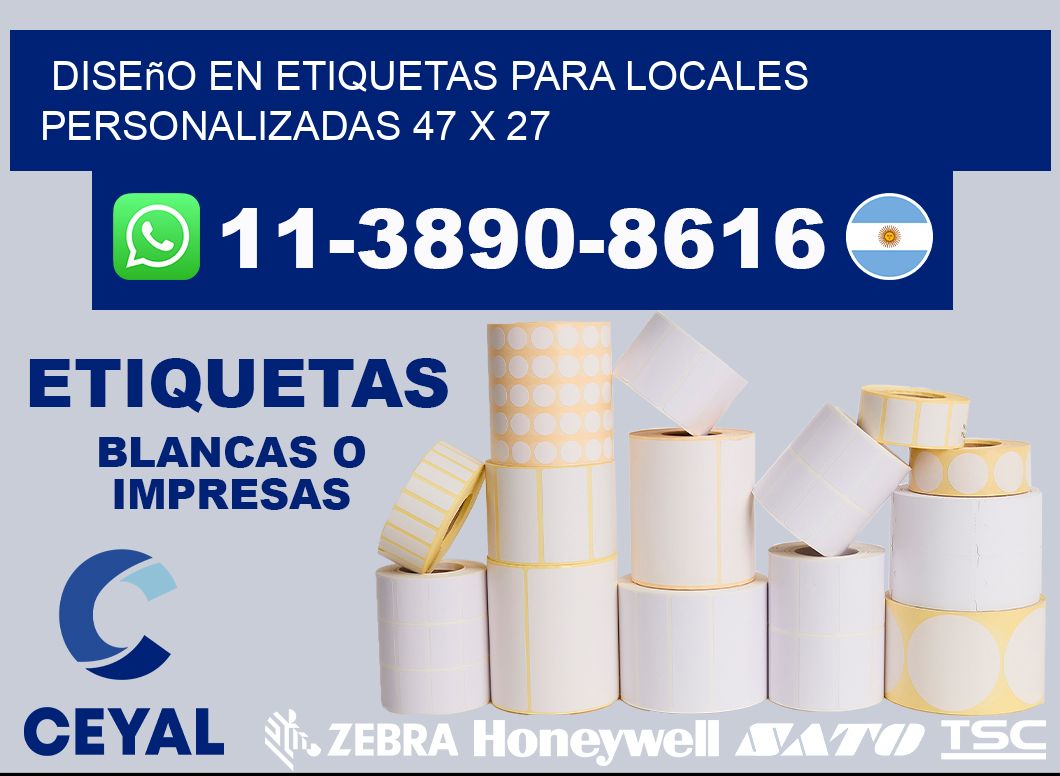 diseño en etiquetas para locales personalizadas 47 x 27