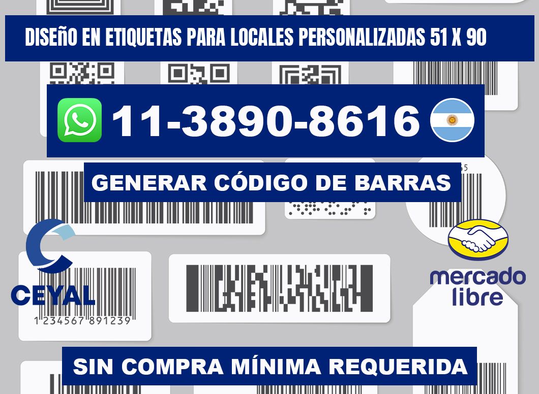 diseño en etiquetas para locales personalizadas 51 x 90