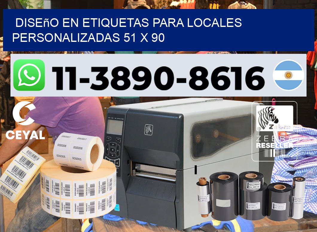 diseño en etiquetas para locales personalizadas 51 x 90