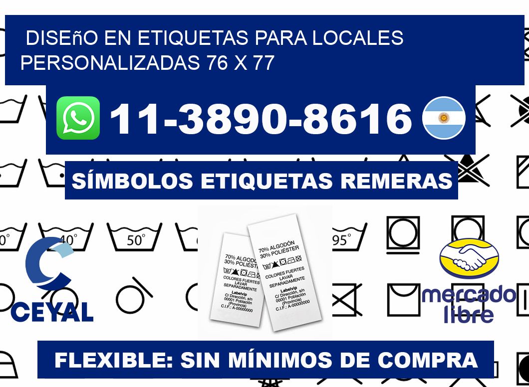 diseño en etiquetas para locales personalizadas 76 x 77