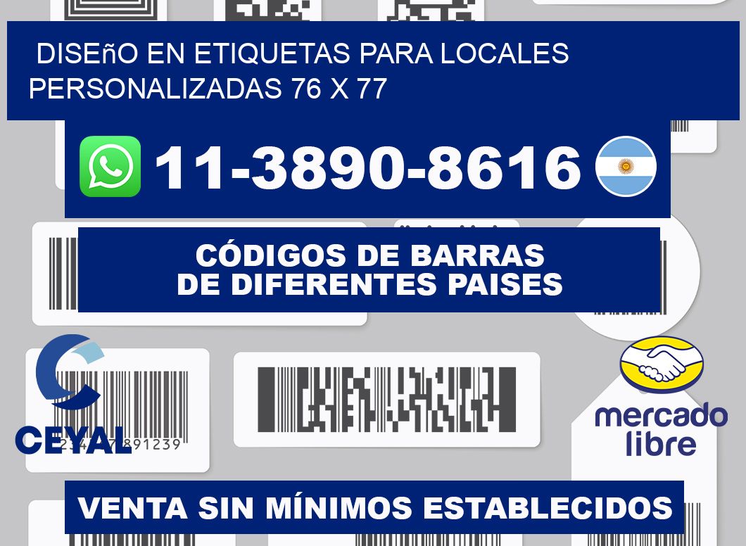 diseño en etiquetas para locales personalizadas 76 x 77