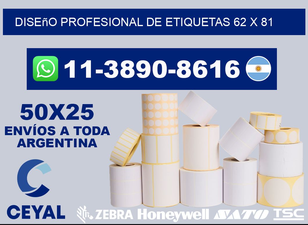 diseño profesional de etiquetas 62 x 81