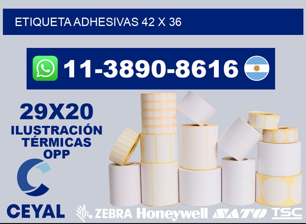 etiqueta adhesivas 42 x 36