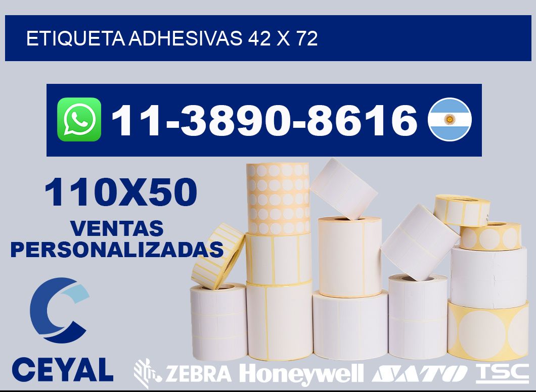 etiqueta adhesivas 42 x 72