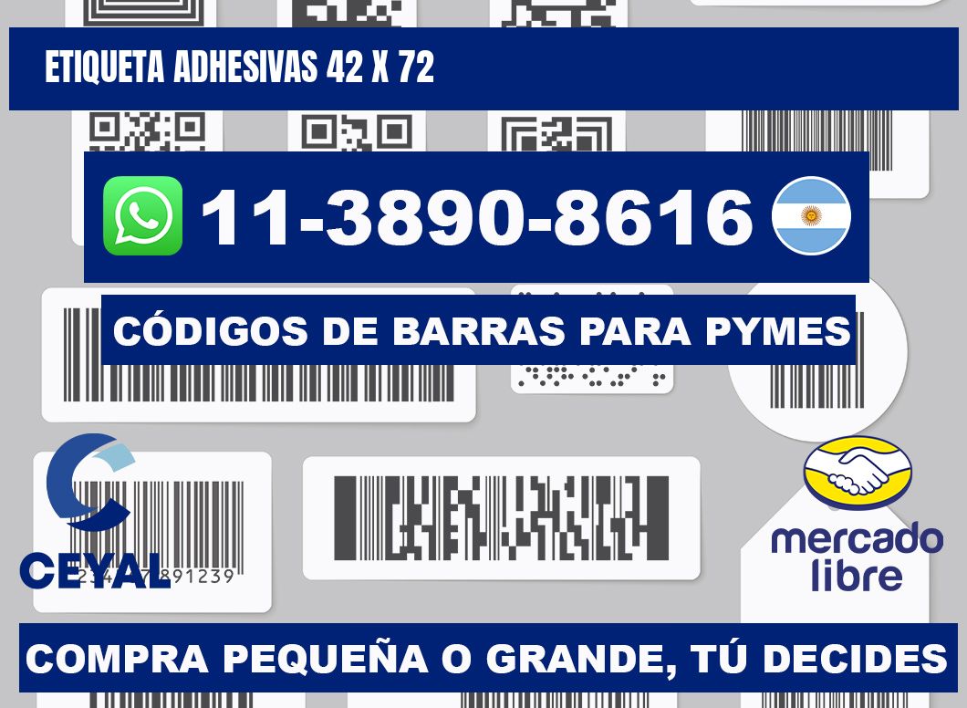 etiqueta adhesivas 42 x 72