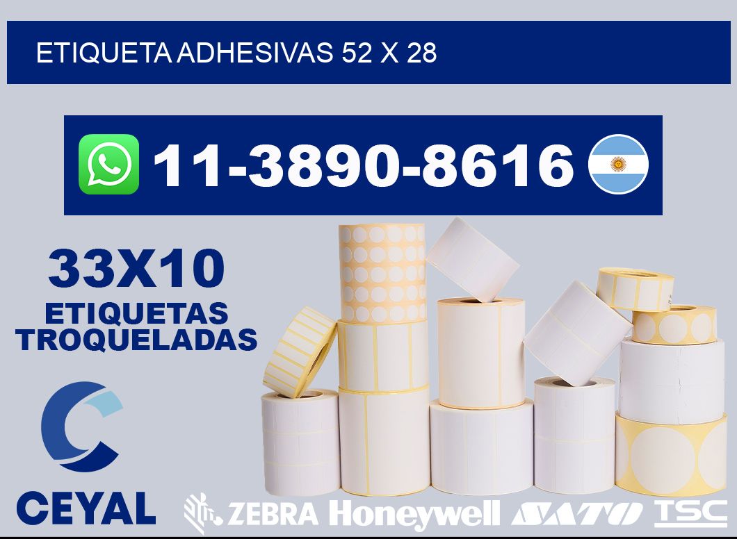 etiqueta adhesivas 52 x 28