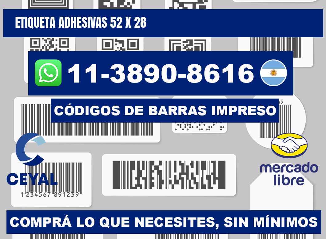 etiqueta adhesivas 52 x 28