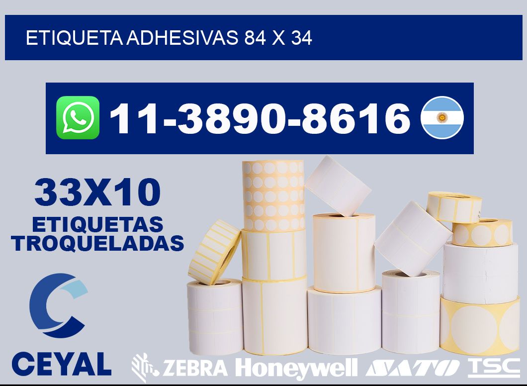 etiqueta adhesivas 84 x 34