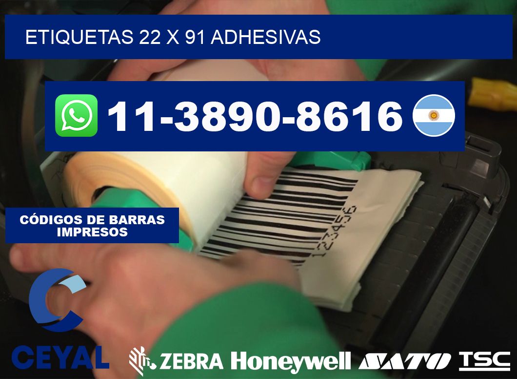 etiquetas 22 x 91 adhesivas