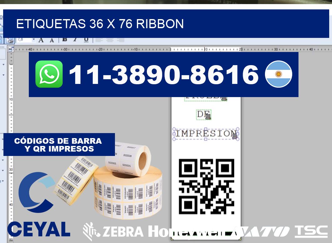 etiquetas 36 x 76 ribbon
