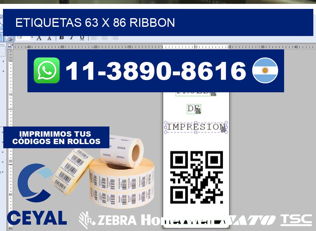 etiquetas 63 x 86 ribbon