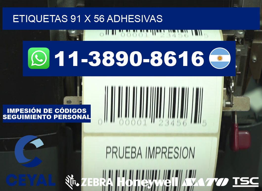 etiquetas 91 x 56 adhesivas