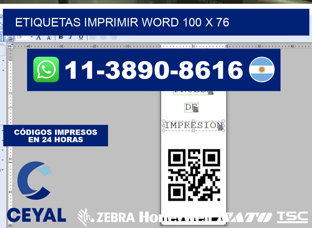 Etiquetas imprimir Word 100 x 76