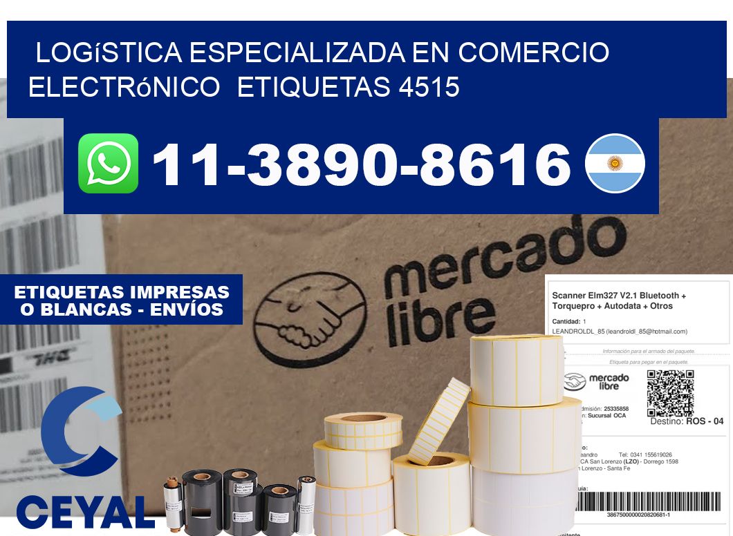 Logística especializada en comercio electrónico  etiquetas 4515