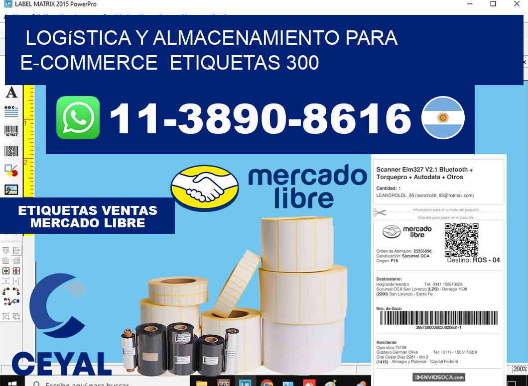 Logística y almacenamiento para e-commerce  etiquetas 300